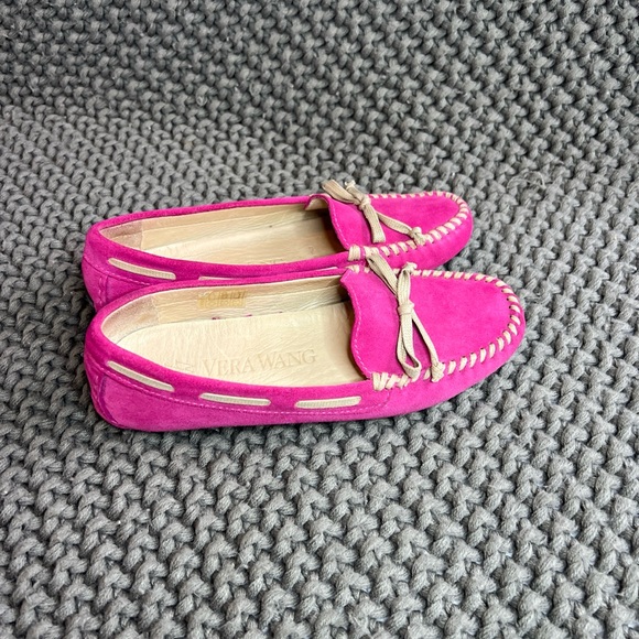 Vera Wang Fuchsia Pink Suede Loafers Slip On Shoes Women Size 6 M, Made in Italy - Picture 7 of 14